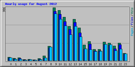 Hourly usage for August 2012